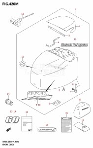 DF50A From 05004F-410001 (E01)  2014 drawing ENGINE COVER (DF60ATH:E40)