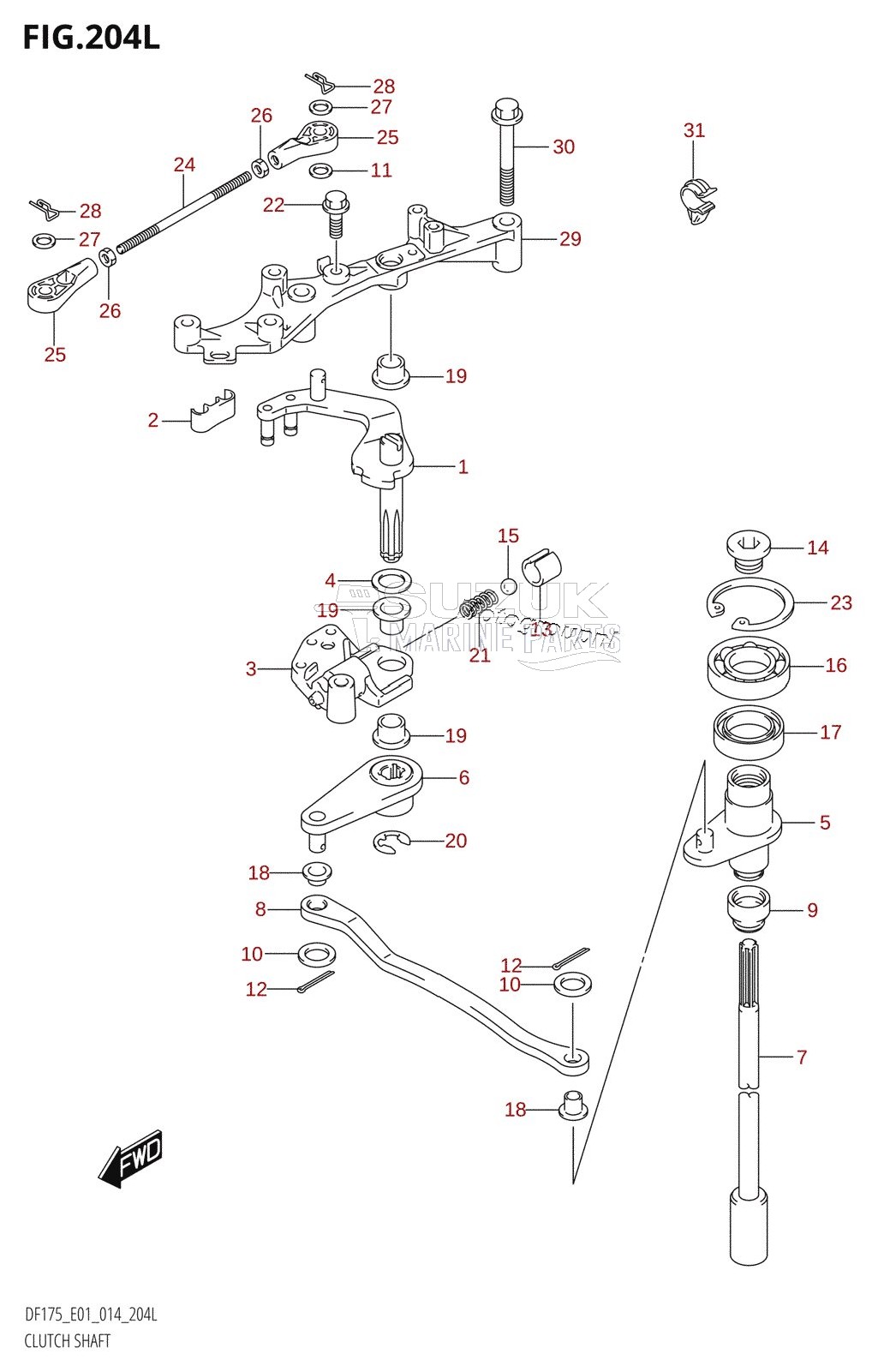 CLUTCH SHAFT (DF175TG:E01)