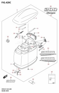 DF225T From 22503F-140001 (E11 E40)  2021 drawing ENGINE COVER ((DF200T,DF200Z):(022,023))