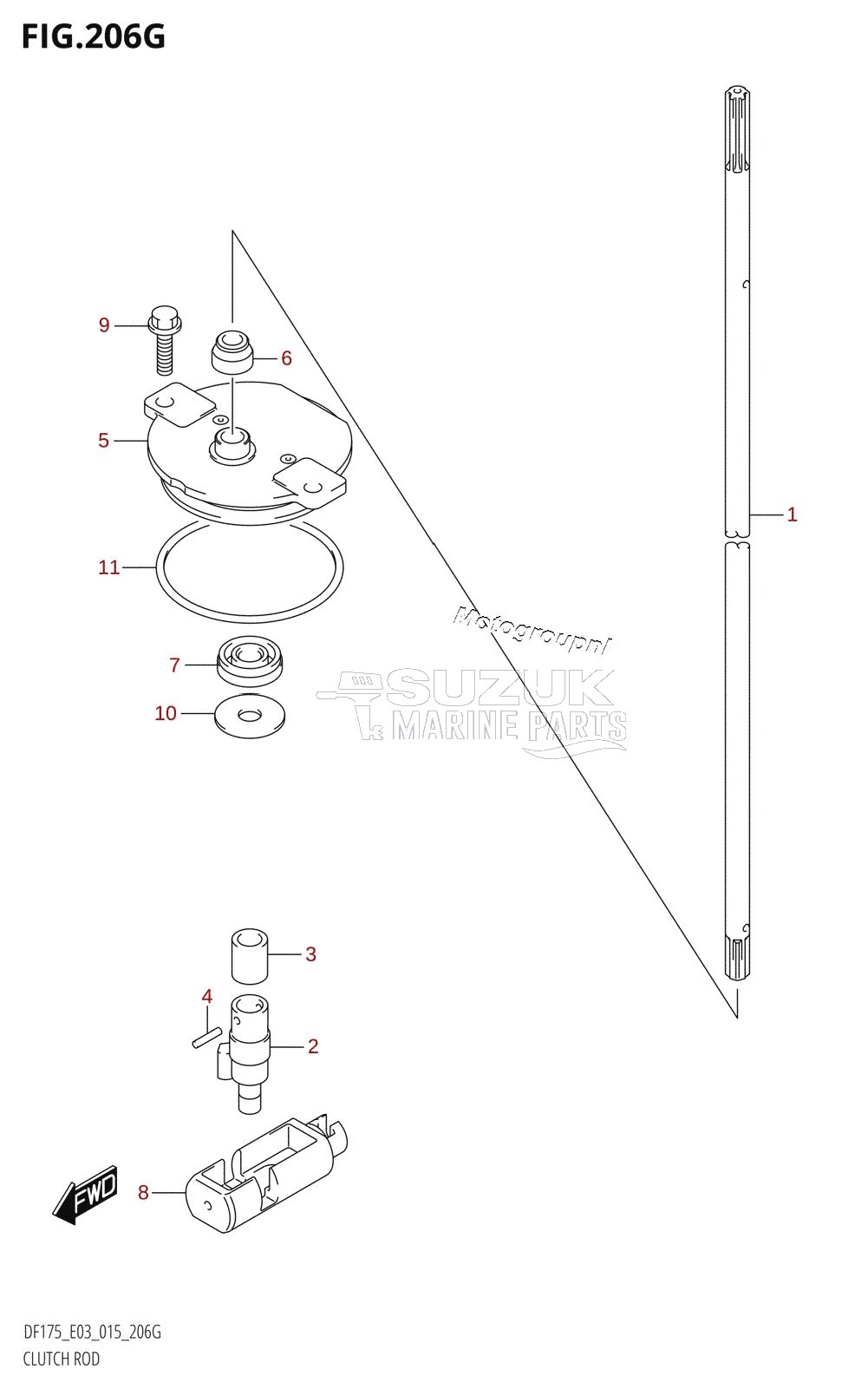 CLUTCH ROD (DF175Z:E03)