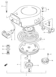 DT5 From 00503-971001 ()  1988 drawing RECOIL STARTER (DT4 /​ J4)