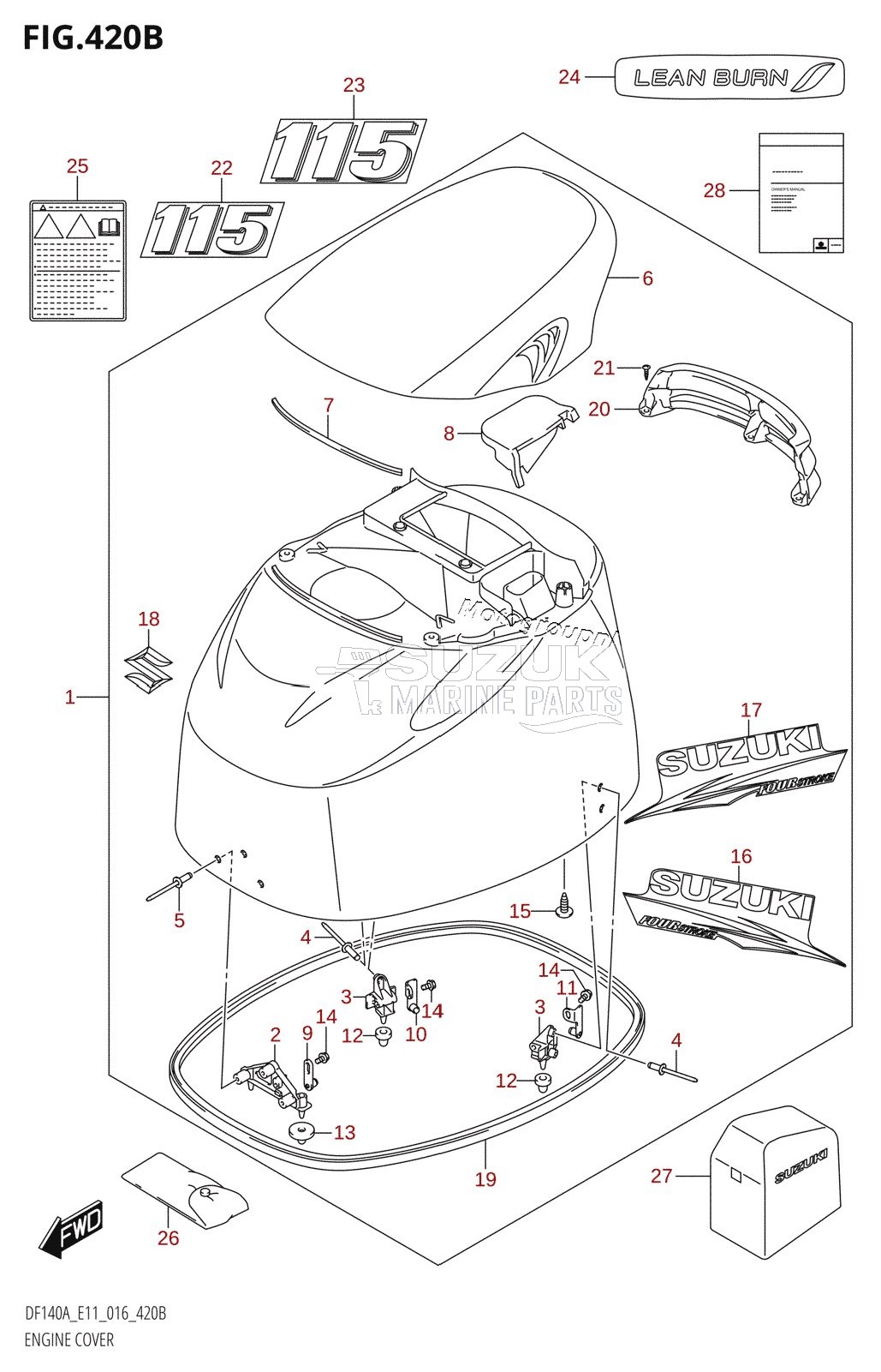 ENGINE COVER (DF115AT:E11)