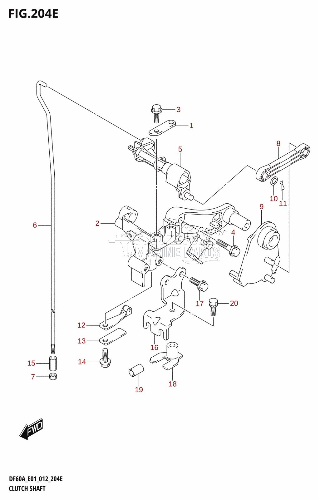 CLUTCH SHAFT (DF50ATH:E01)