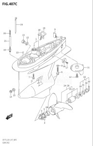 15002F-710001 (2017) 150hp E01 E40-Gen. Export 1 - Costa Rica (DF150T) DF150 drawing GEAR CASE (DF150Z:E01)