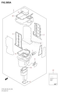 DF80A From 08002F-110001 (E03)  2011 drawing OPT:GASKET SET