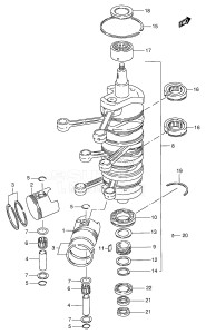 DT200 From 20001-461001 ()  1994 drawing CRANKSHAFT (DT200EPI /​ 225 /​ 150EPI)(*)