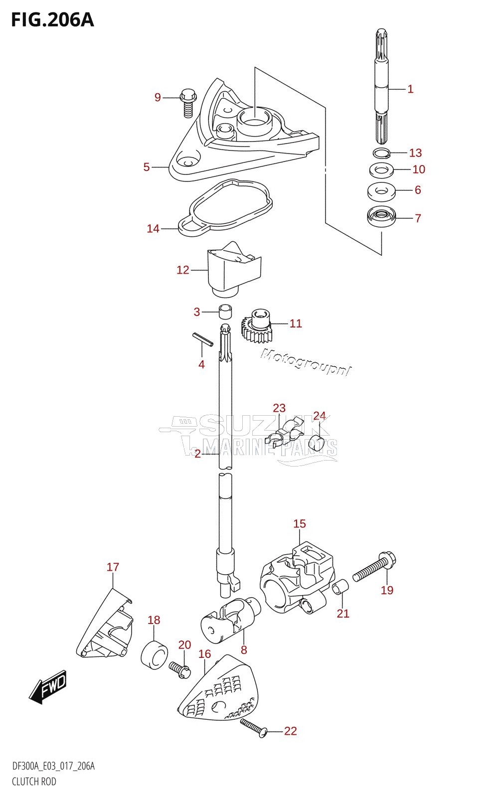 CLUTCH ROD (DF300A:E03)