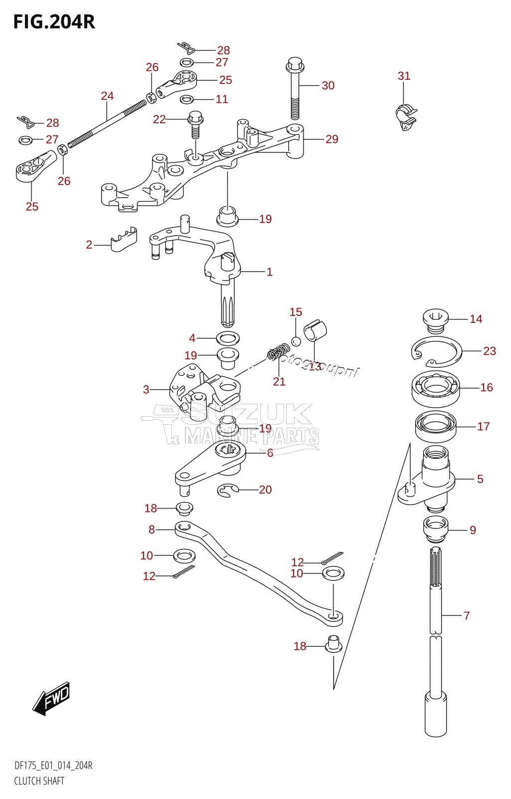 CLUTCH SHAFT (DF175ZG:E01)