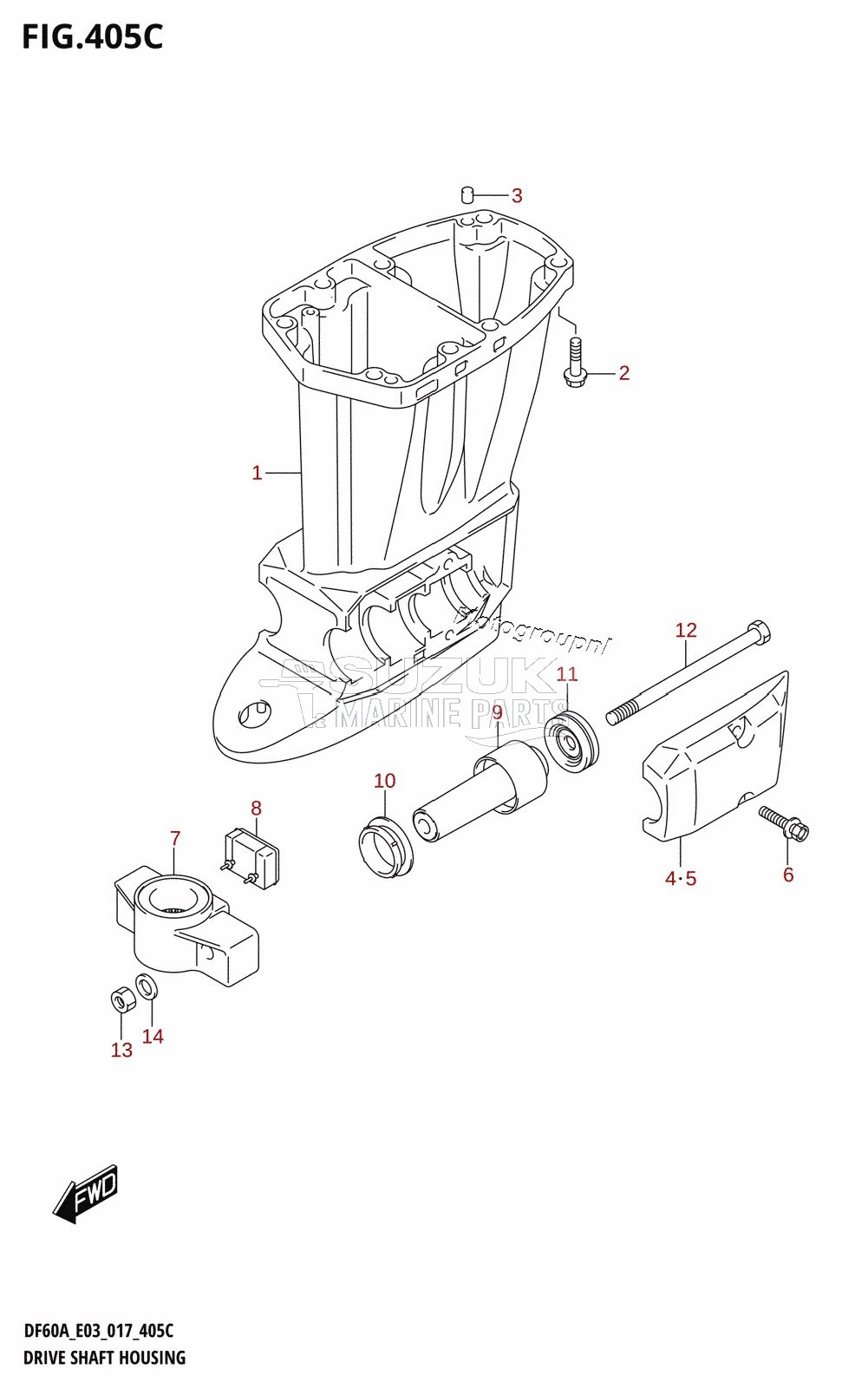 DRIVE SHAFT HOUSING (DF60A:E03)