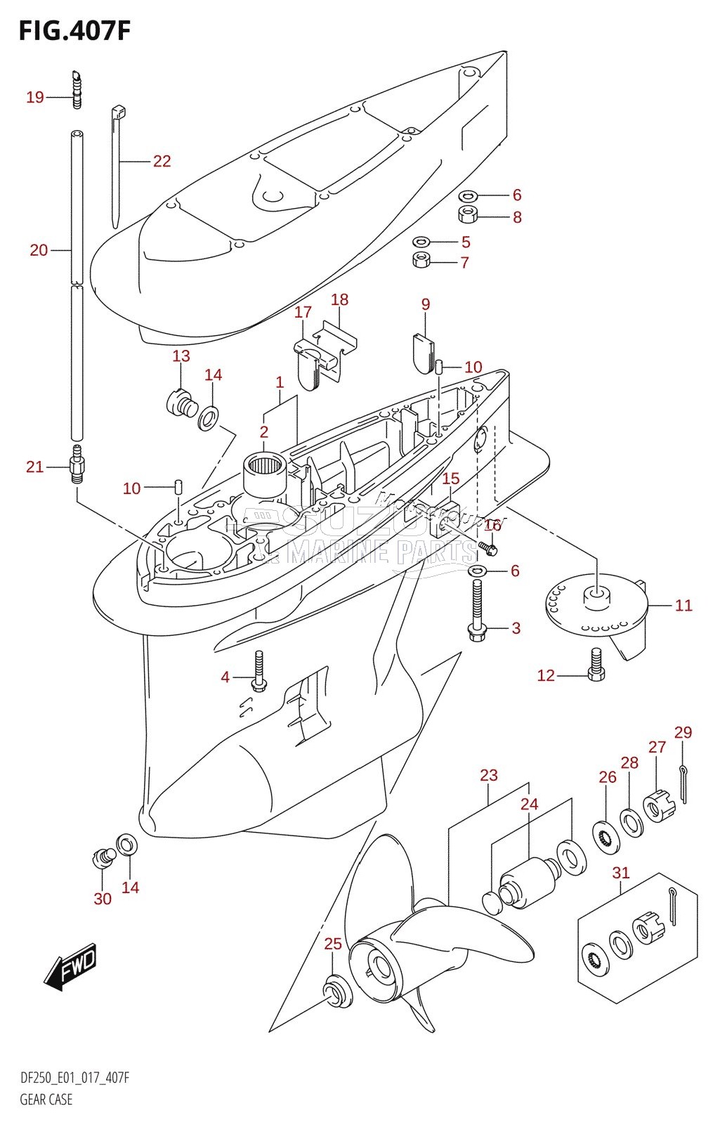 GEAR CASE (DF225T:E40)