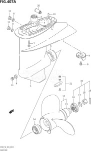 04001F-980001 (2009) 40hp E03-USA (DF40TK9) DF40 drawing GEAR CASE