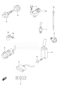 Outboard DF 30A drawing Sensor/Switch Tiller Handle w/Power Tilt