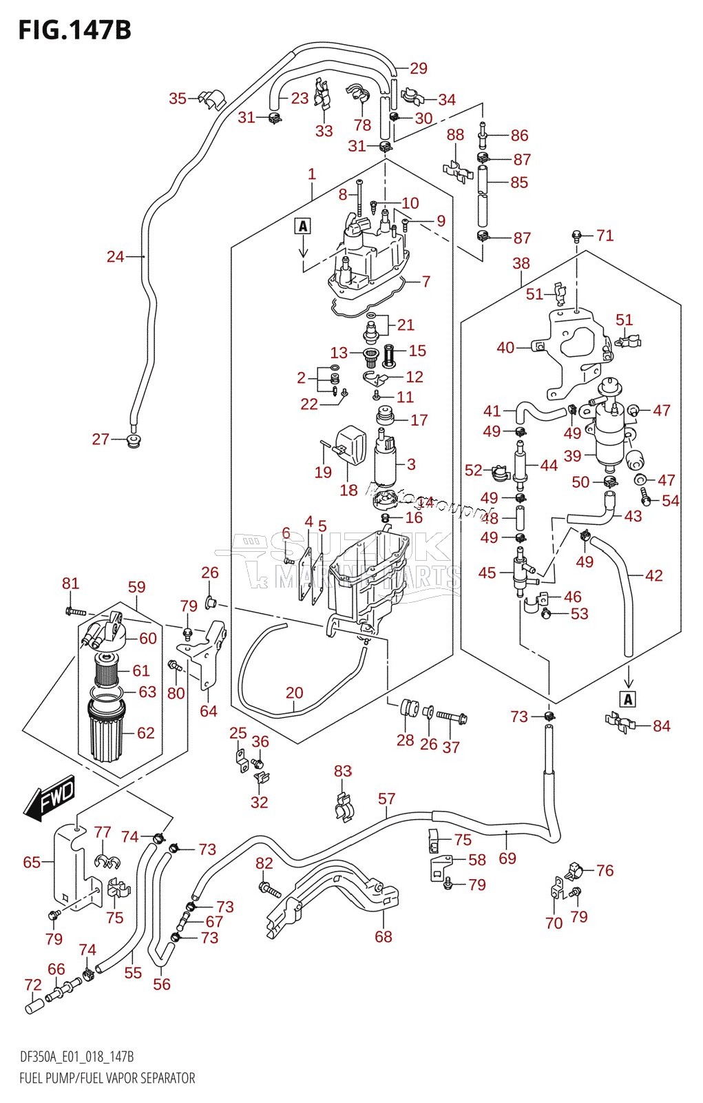 FUEL PUMP /​ FUEL VAPOR SEPARATOR (DF350A)