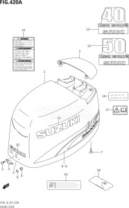 04001F-031001 (2013) 40hp E03-USA (DF40QHY  DF40TY) DF40 drawing ENGINE COVER (X,Y,K1,K2)