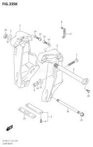 14003Z-610001 (2016) 140hp E11 E40-Gen. Export 1-and 2 (DF140AZ) DF140AZ drawing CLAMP BRACKET (DF115AST:E03)