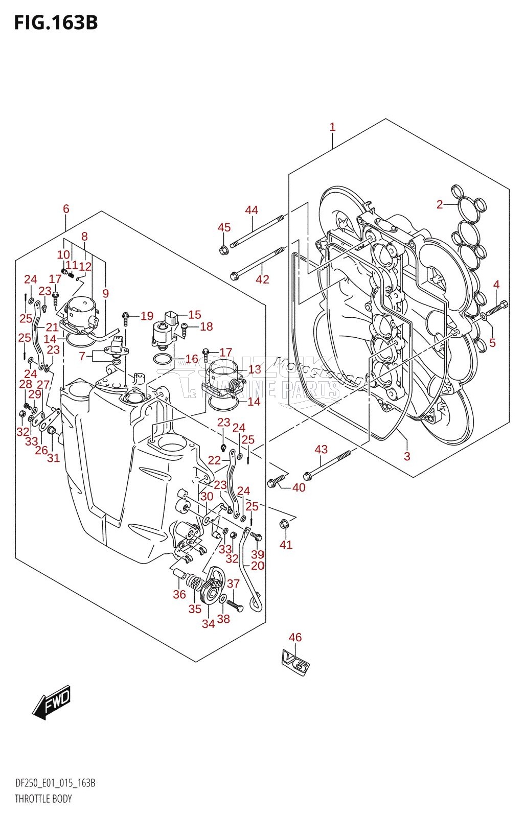 THROTTLE BODY (DF200T:E40)