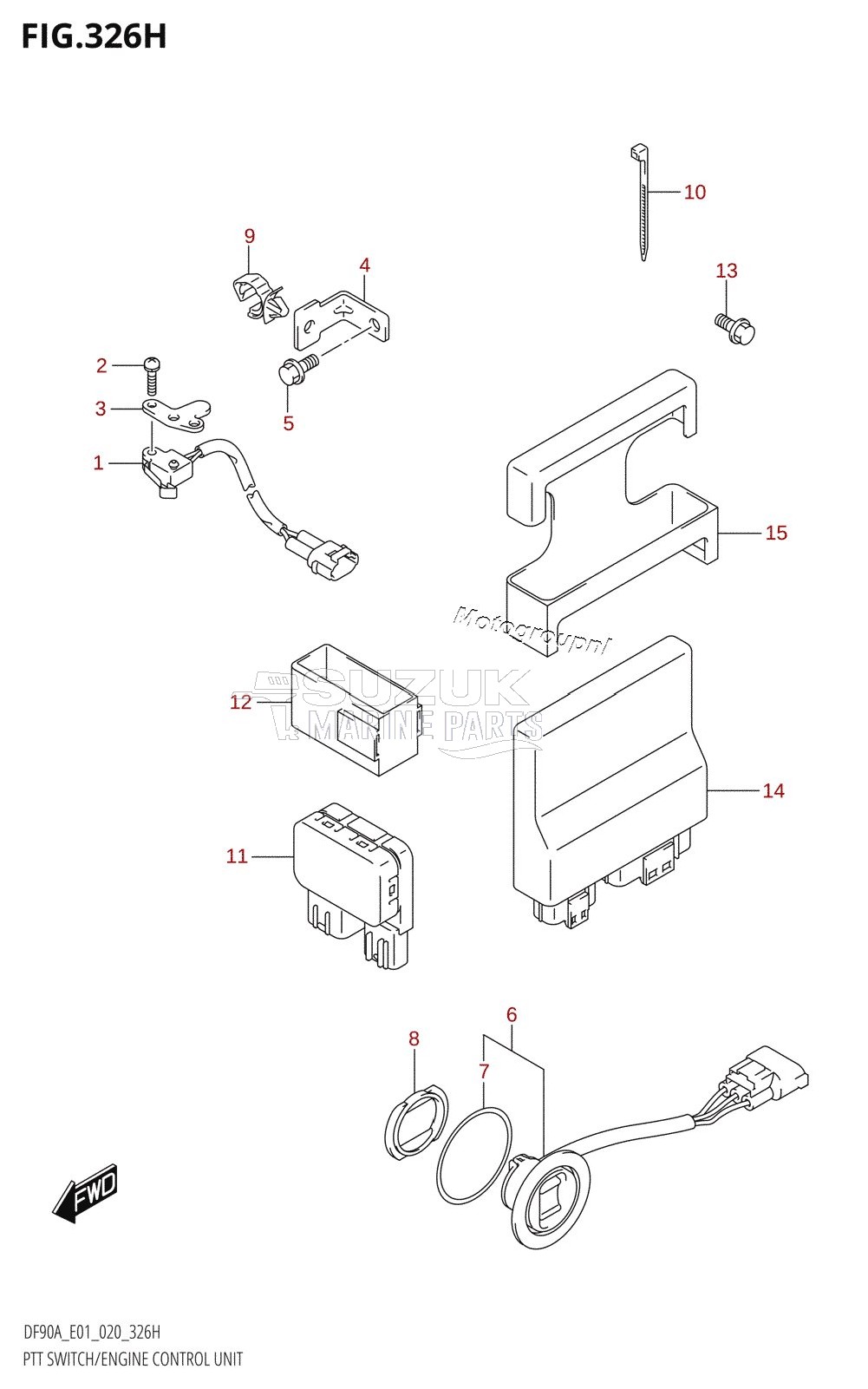 PTT SWITCH /​ ENGINE CONTROL UNIT (DF100B:E01)