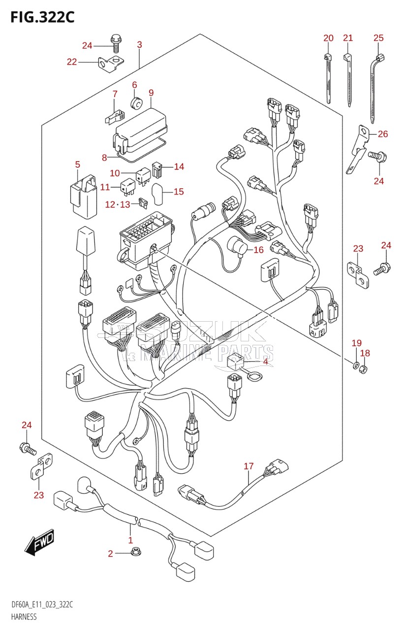 HARNESS (DF40AST,DF40ASVT,DF50AVT,DF50AVTH,DF60A,DF60ATH,DF60AVT,DF60AVTH)