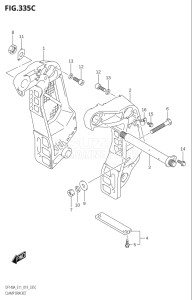 11503F-910001 (2019) 115hp E11 E40-Gen. Export 1-and 2 (DF115AT) DF115A drawing CLAMP BRACKET (DF115AT:E40,DF115AZ:E40)