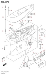 DF250Z From 25003Z-710001 (E40)  2017 drawing GEAR CASE (DF200Z:E01)