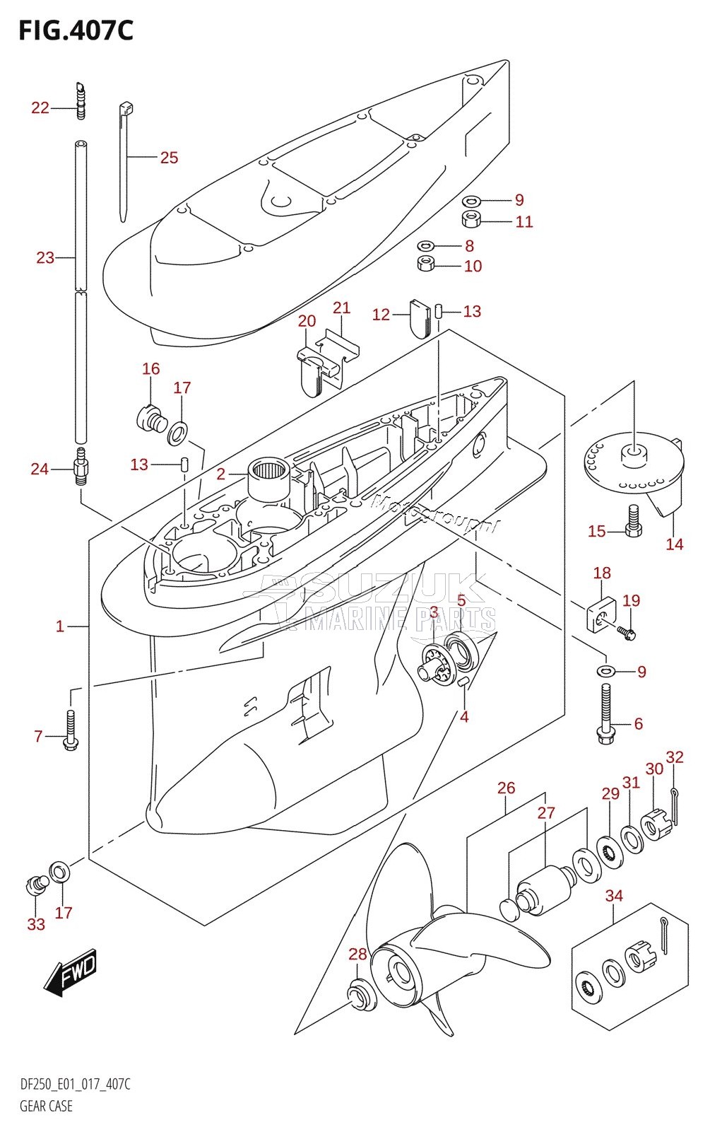 GEAR CASE (DF200Z:E01)