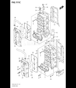 25003F-710001 (2017) 250hp E03-USA (DF250T) DF250 drawing CYLINDER HEAD (DF225T:E03)