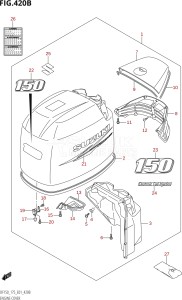 15002Z-110001 (2011) 150hp E01-Gen. Export 1 (DF150Z) DF150Z drawing ENGINE COVER ((DF150T,DF150WT,DF150Z):(K10,011))