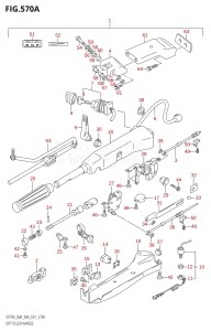 07002F-980001 (2009) 70hp E01-Gen. Export 1 (DF70ATK9) DF70A drawing OPT:TILLER HANDLE