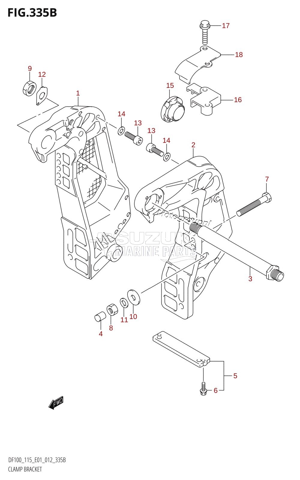 CLAMP BRACKET (DF100T:E40)