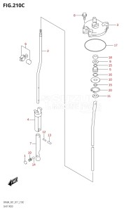 04003F-710001 (2017) 40hp E01-Gen. Export 1 (DF40A  DF40AQH  DF40ATH) DF40A drawing SHIFT ROD (DF60AVT:E01)