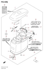 DF225Z From 22503Z-310001 (E01 E40)  2013 drawing ENGINE COVER (DF250T:E01)