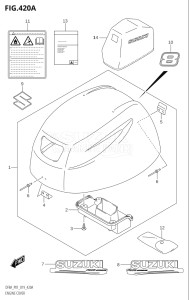 00994F-910001 (2019) 9.9hp P01-Gen. Export 1 (DF9.9A  DF9.9AR) DF9.9A drawing ENGINE COVER (DF8A,DF8AR)