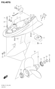 11503F-610001 (2016) 115hp E01 E03 E11 E40-Gen. Export1 and 2 USA (DF115AT) DF115A drawing GEAR CASE (DF140AT:E40)