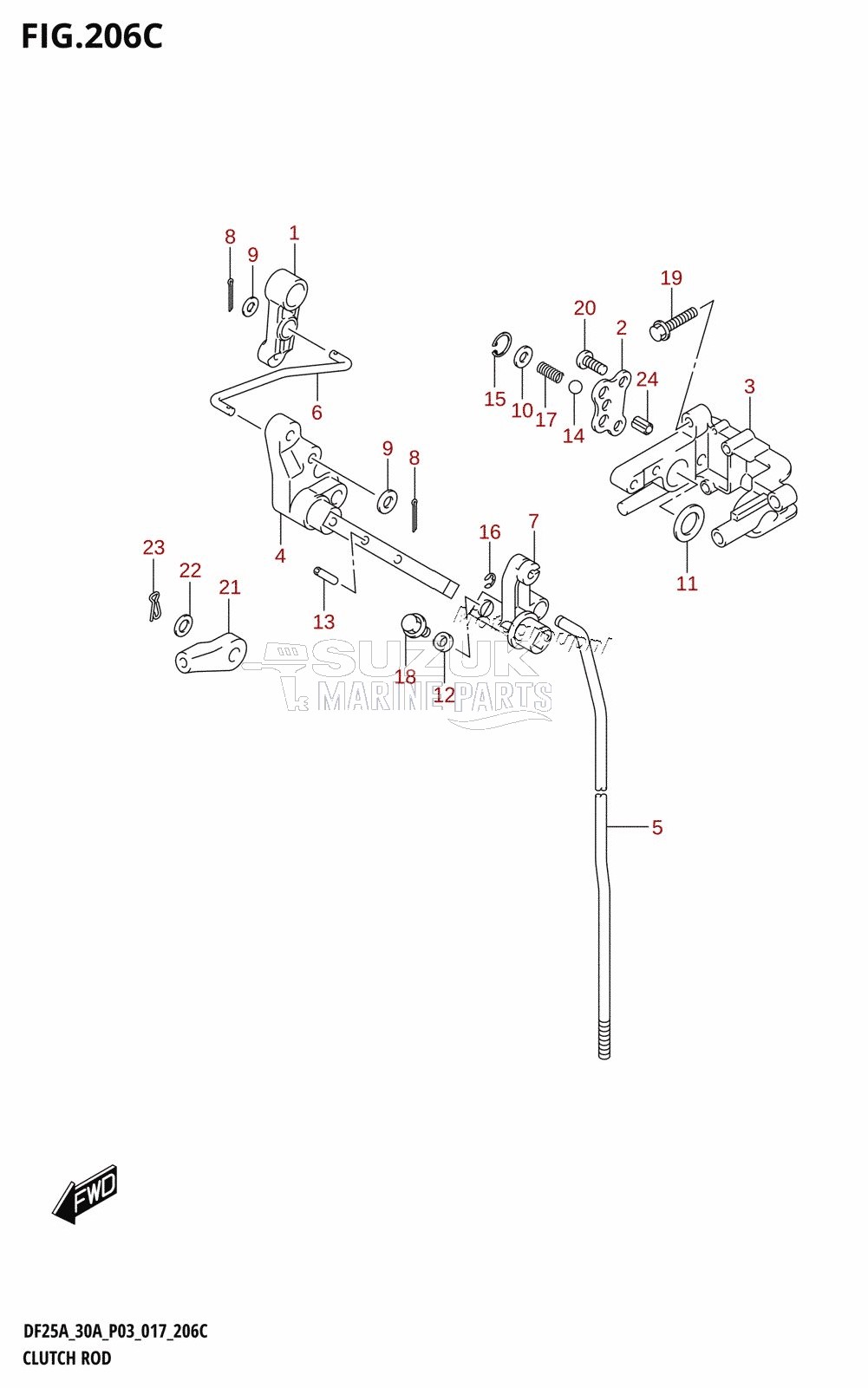 CLUTCH ROD (DF25AT:P03)