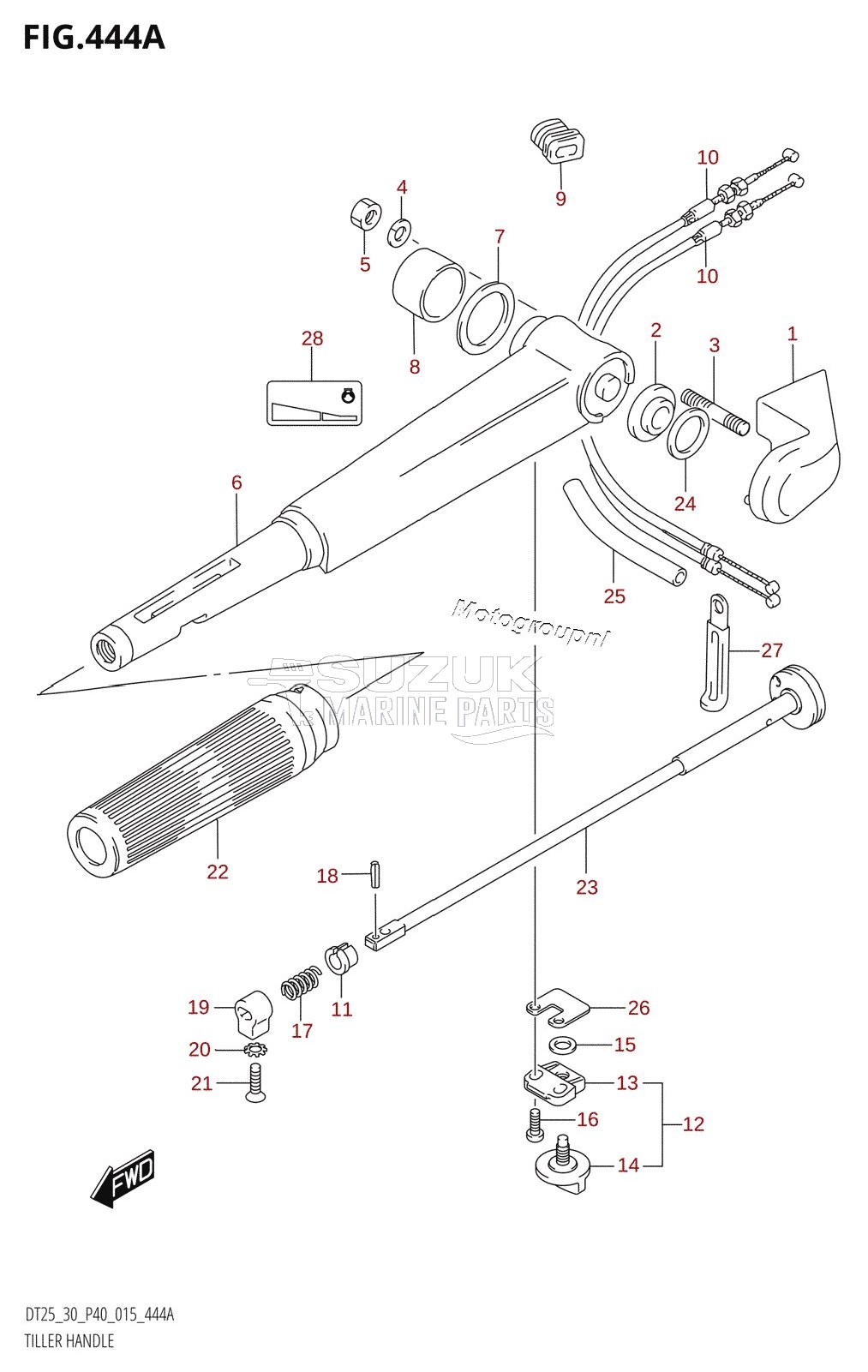 TILLER HANDLE (DT25K:P36)