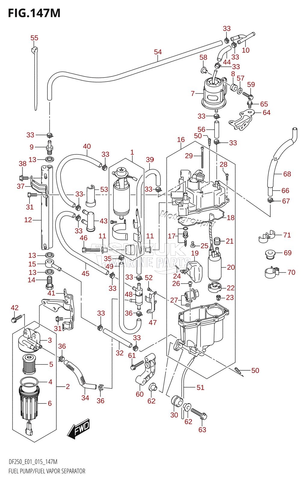 FUEL PUMP /​ FUEL VAPOR SEPARATOR (DF250Z:E40)