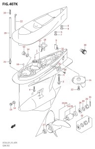 DF250Z From 25003Z-310001 (E01 E40)  2013 drawing GEAR CASE (DF250T:E40)