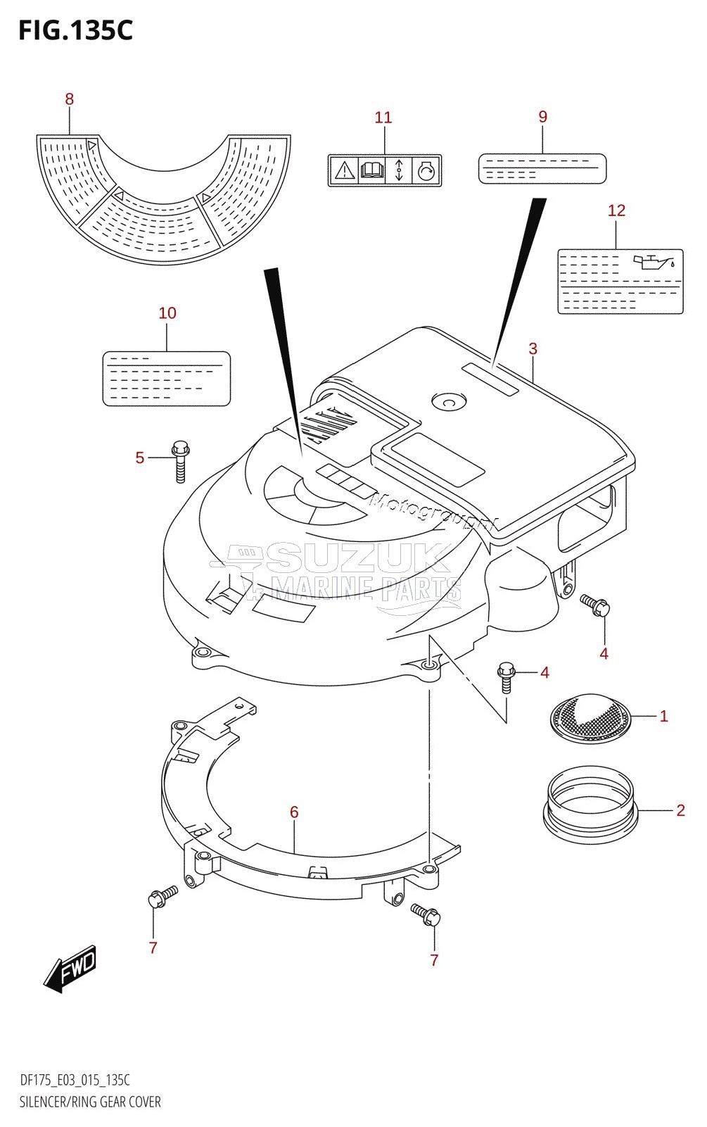 SILENCER /​ RING GEAR COVER (DF150Z:E03)