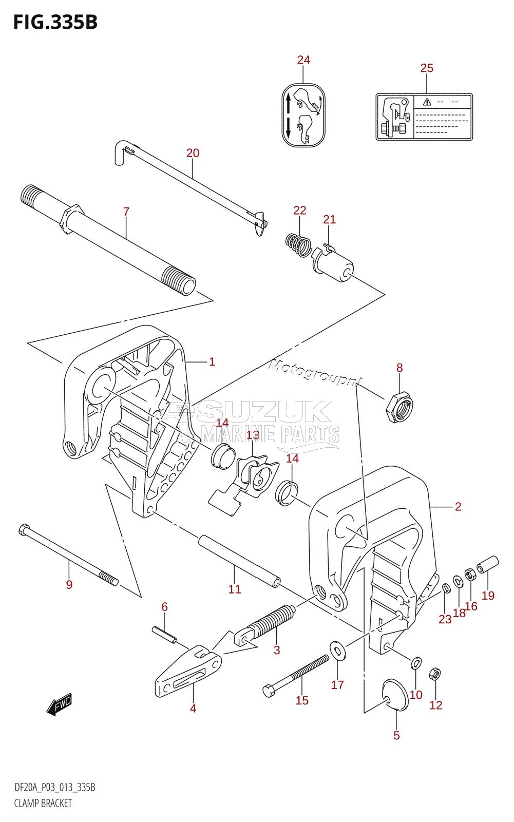 CLAMP BRACKET (DF9.9BR:P03)