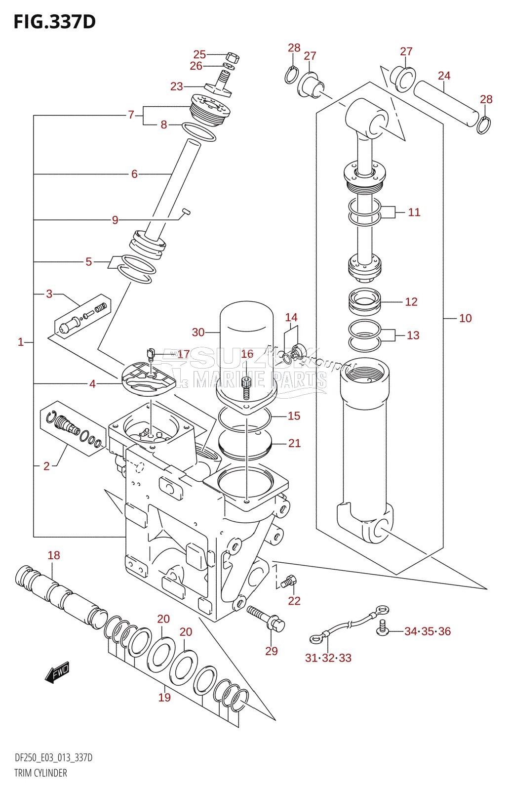 TRIM CYLINDER (DF225Z:E03:(X-TRANSOM,XX-TRANSOM))