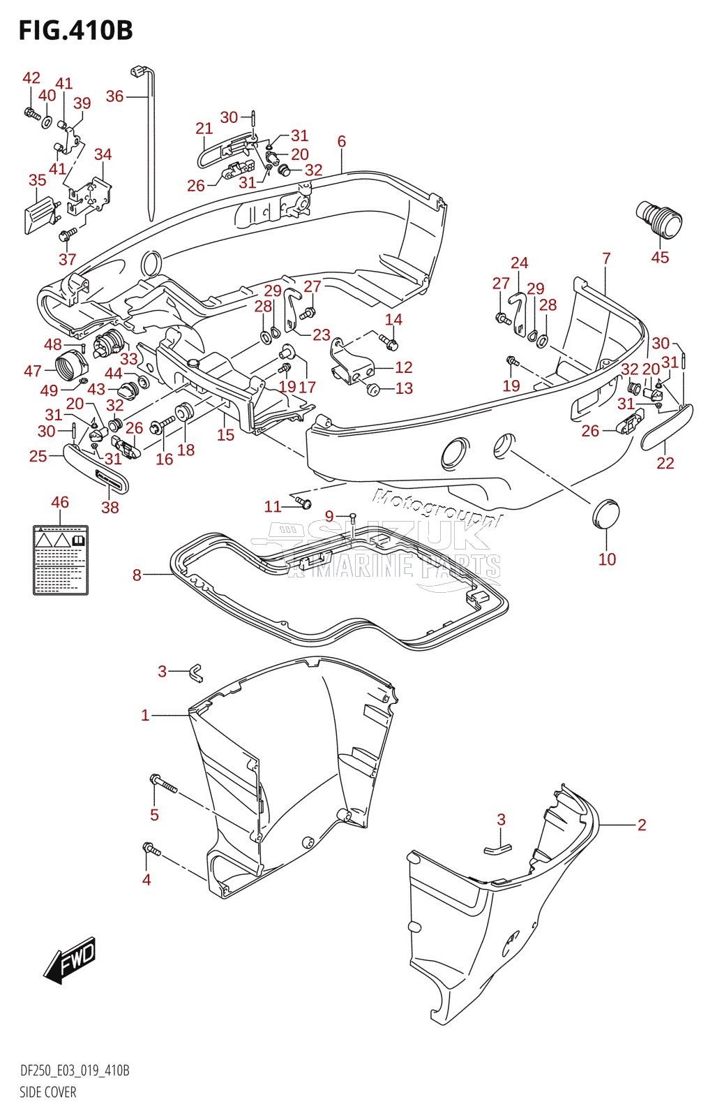 SIDE COVER (DF250ST:L-TRANSOM)