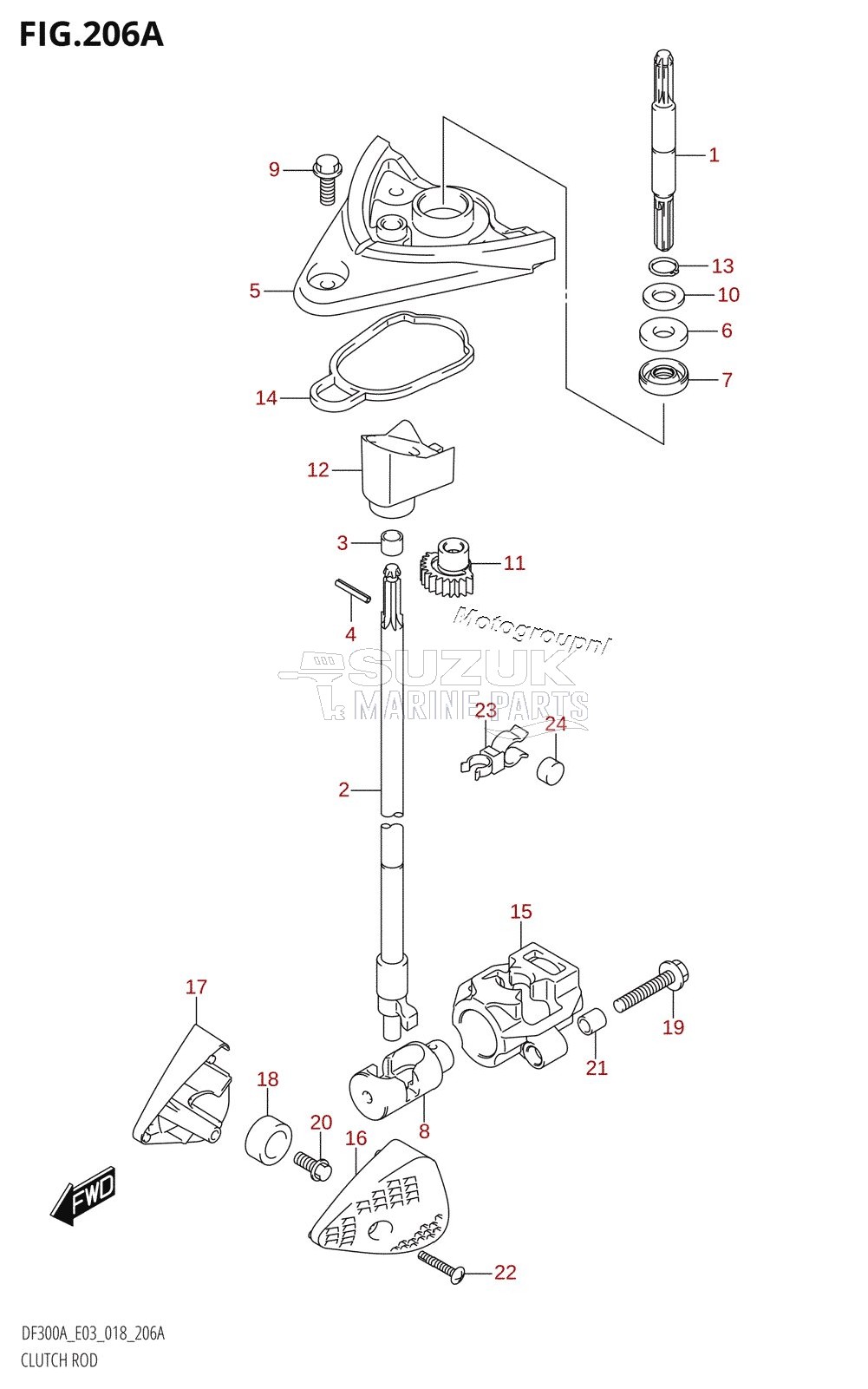 CLUTCH ROD (DF300A)