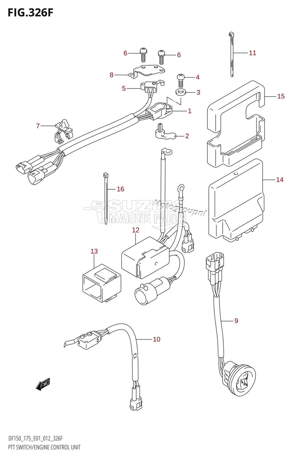 PTT SWITCH /​ ENGINE CONTROL UNIT (DF175T:E40)