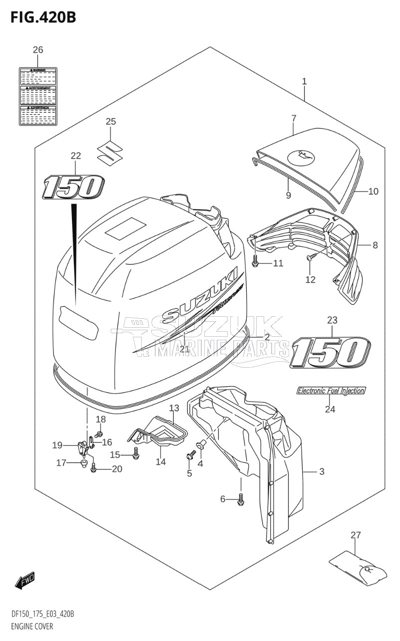 ENGINE COVER (DF150T,DF150Z:(K10,011))