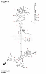 DF300A From 30002P-240001 (E11 E40)  2022 drawing CLUTCH ROD (022)