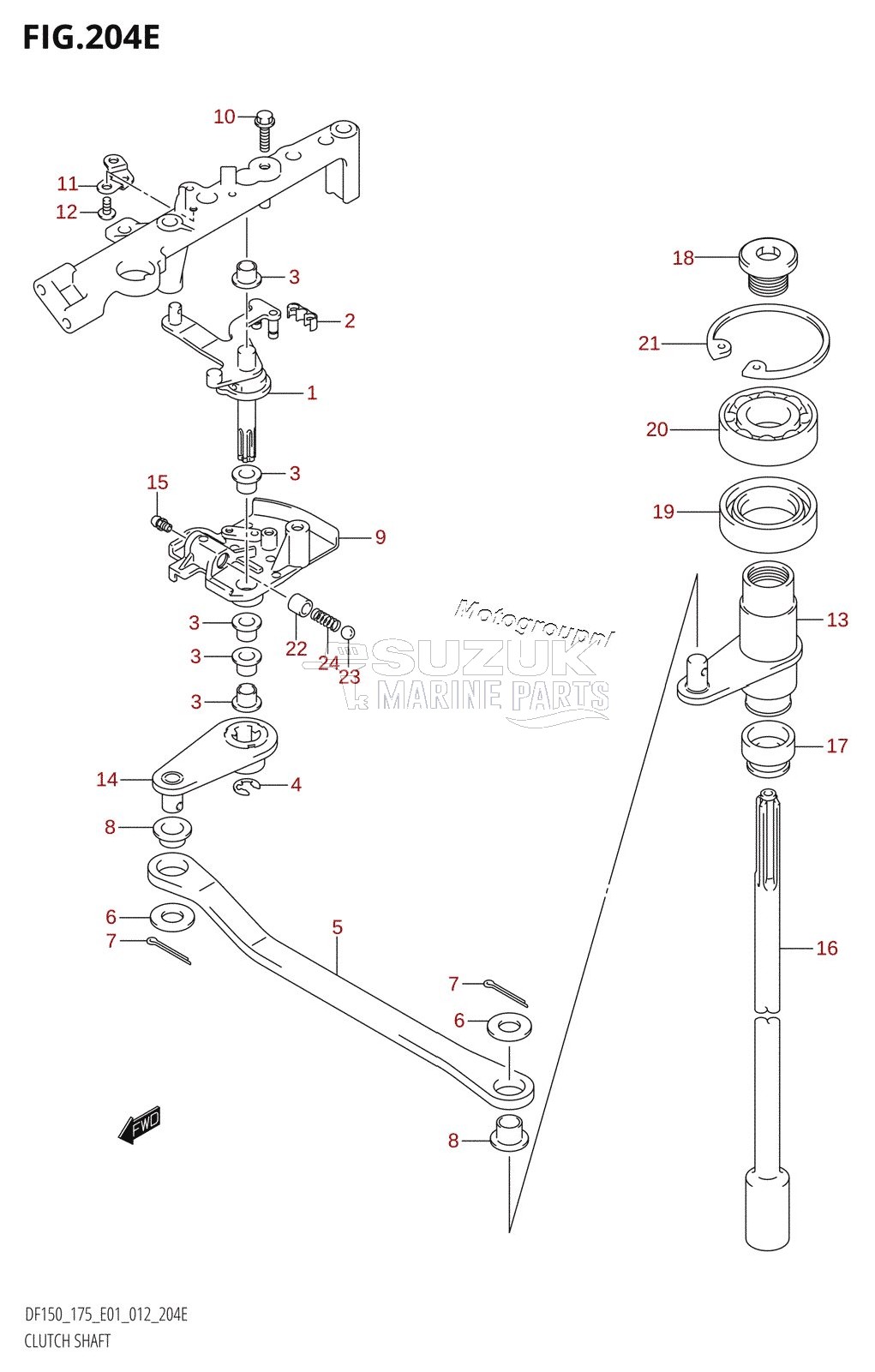 CLUTCH SHAFT (DF175T:E01)