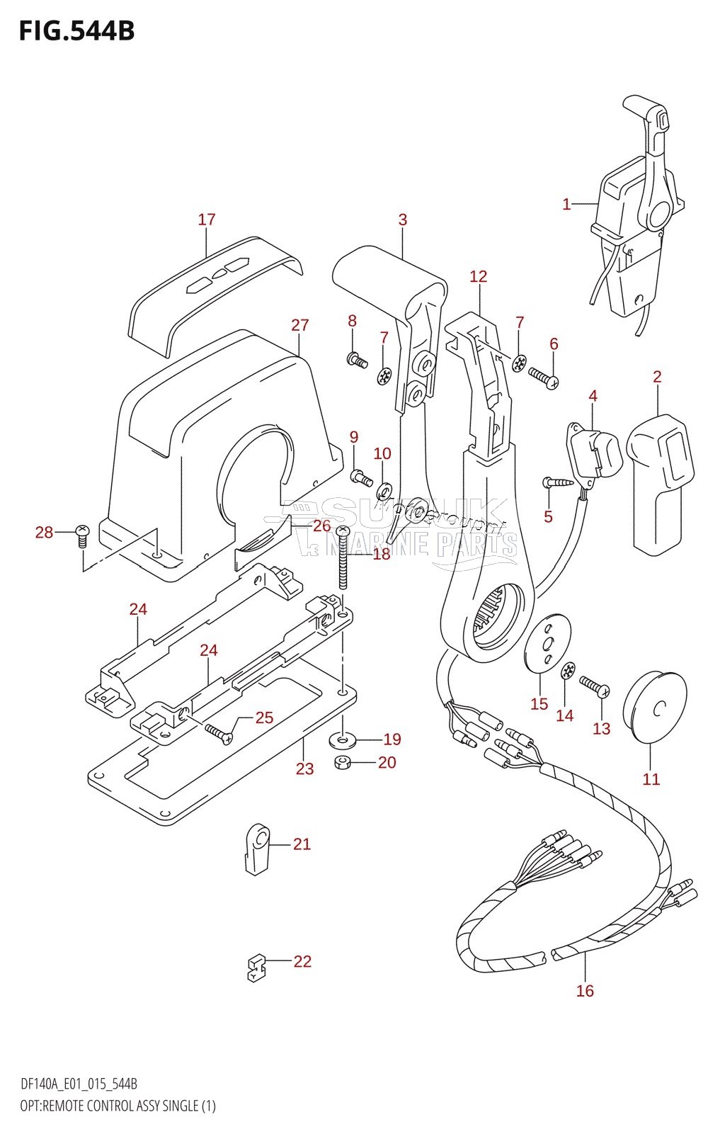 OPT:REMOTE CONTROL ASSY SINGLE (1) (DF140AT:E40)