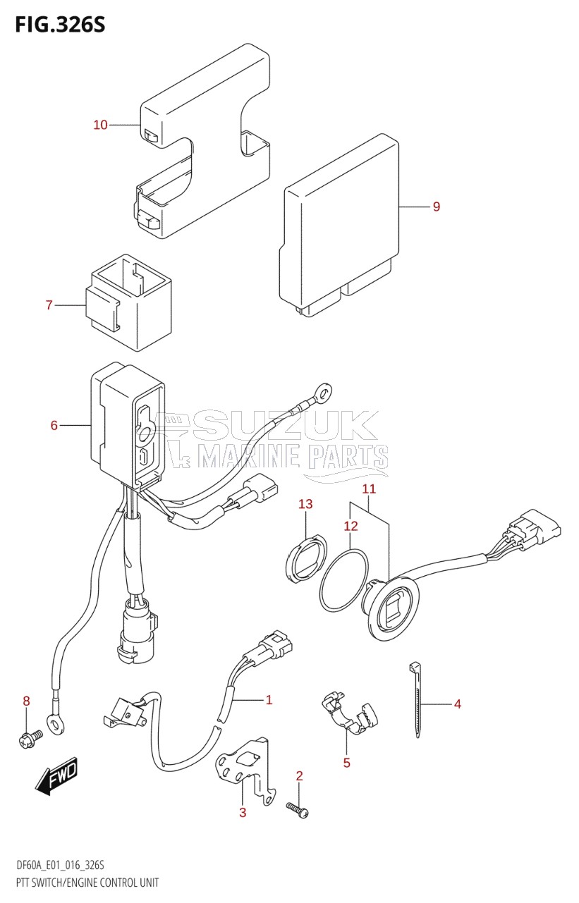 PTT SWITCH / ENGINE CONTROL UNIT (DF60AVT:E40)