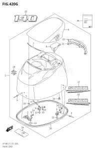 11503F-040001 (2020) 115hp E11 E40-Gen. Export 1-and 2 (DF115AT  DF115AT) DF115A drawing ENGINE COVER ((DF140AT,DF140AZ):021)