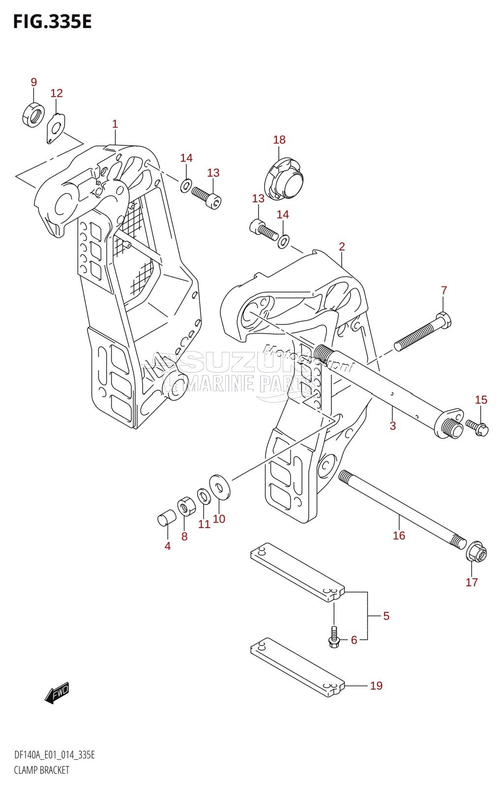 CLAMP BRACKET (DF115AZ:E01)